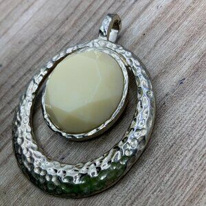 Premier Designs “French Vanilla” Gold Tone Acrylic Enhancer Pendent